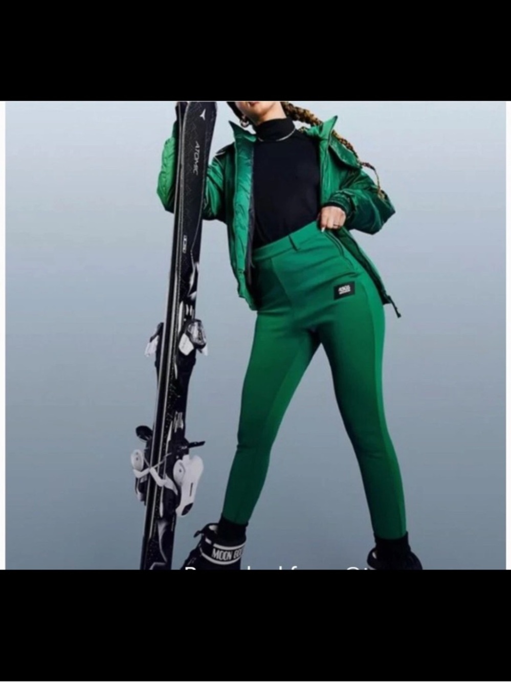ASOS 4505 Ski and Snow Pants Green Stirrup Size 8